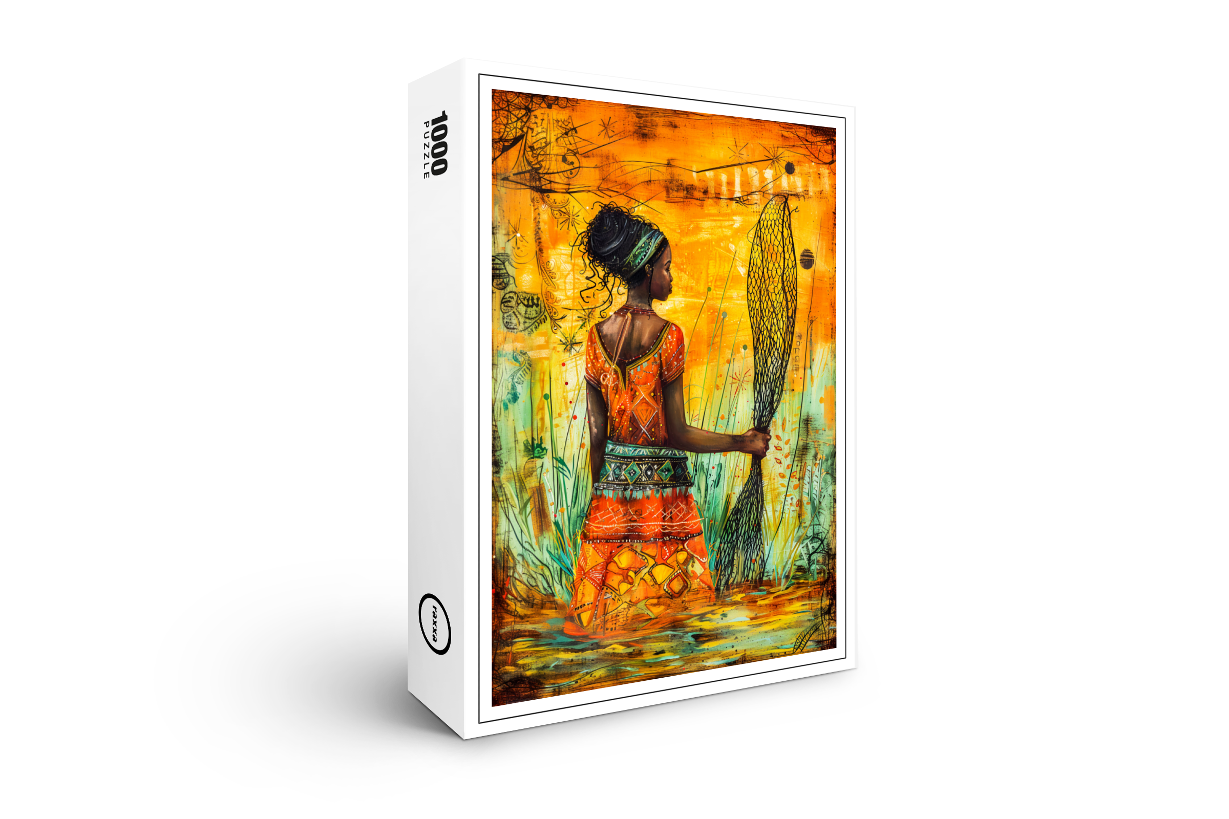 raxxa Premium-Puzzle: African Fisherwoman with Net