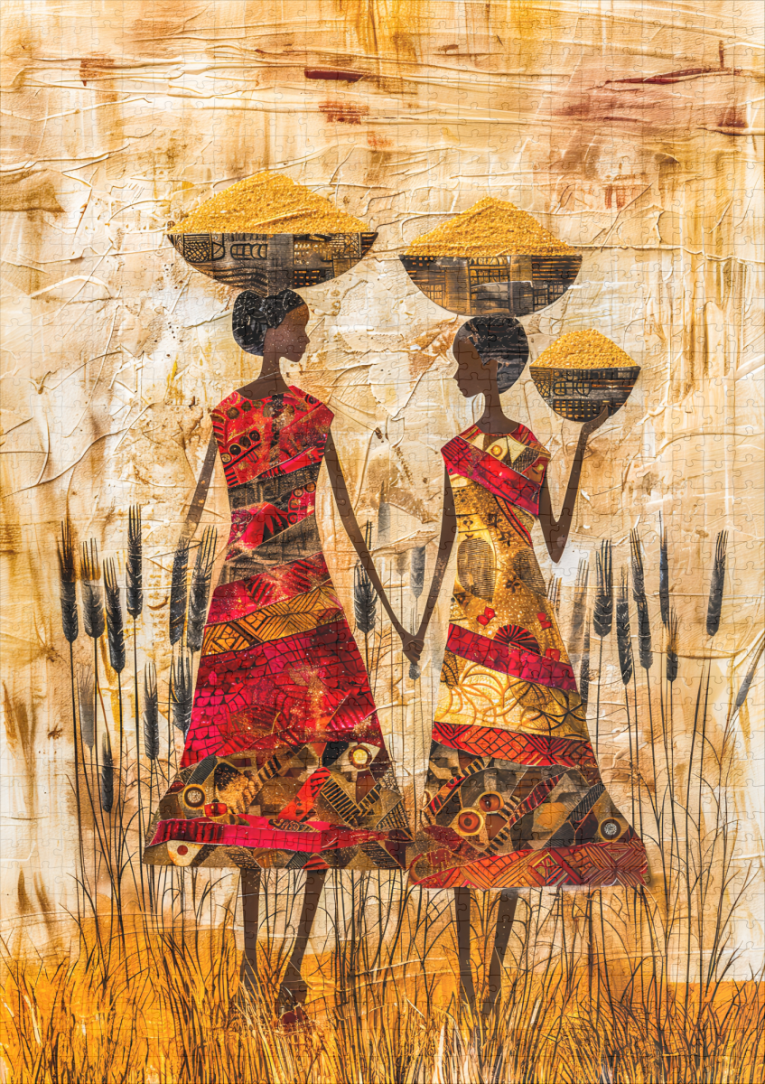 raxxa Premium-Puzzle: African Women with Millet Baskets – Bild 2