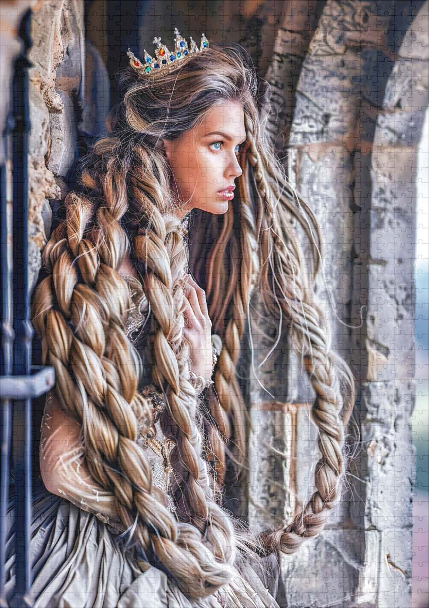 raxxa Premium-Puzzle: Rapunzel with Her Long Hair in the Tower – Bild 2