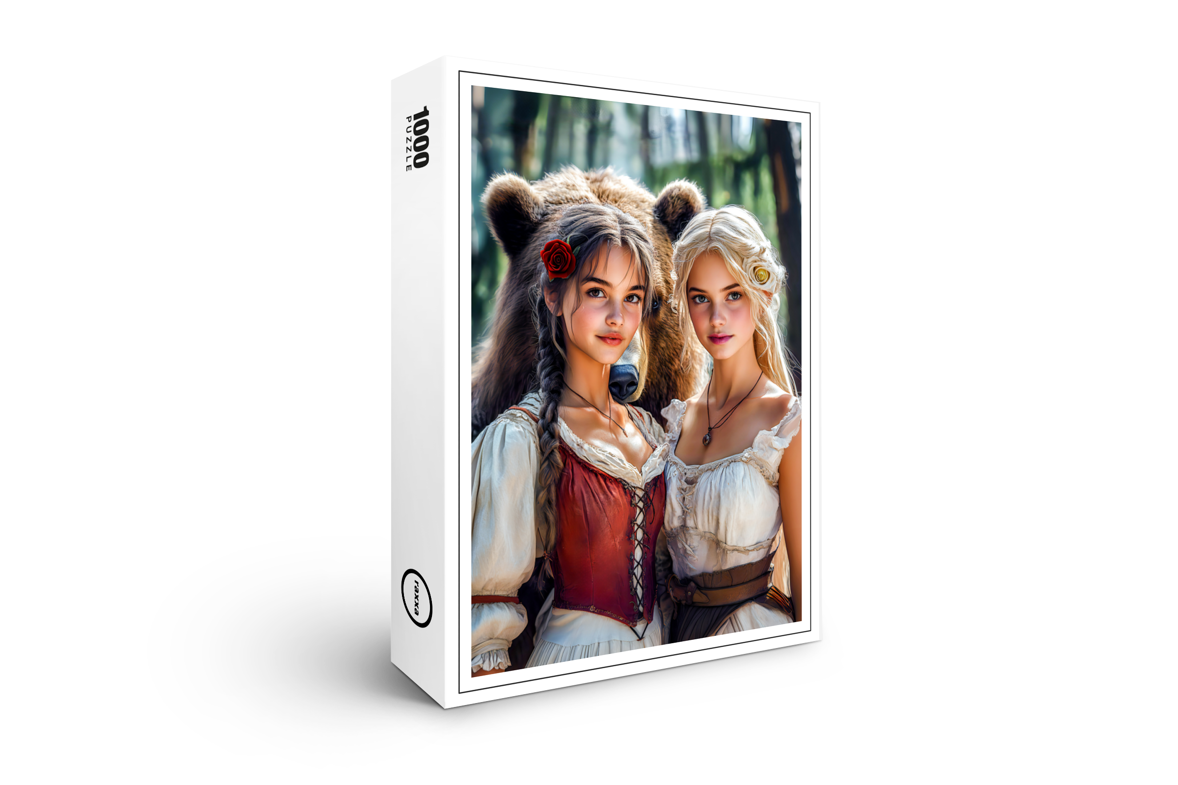 raxxa Premium-Puzzle: Snow-White and Rose-Red with the Bear
