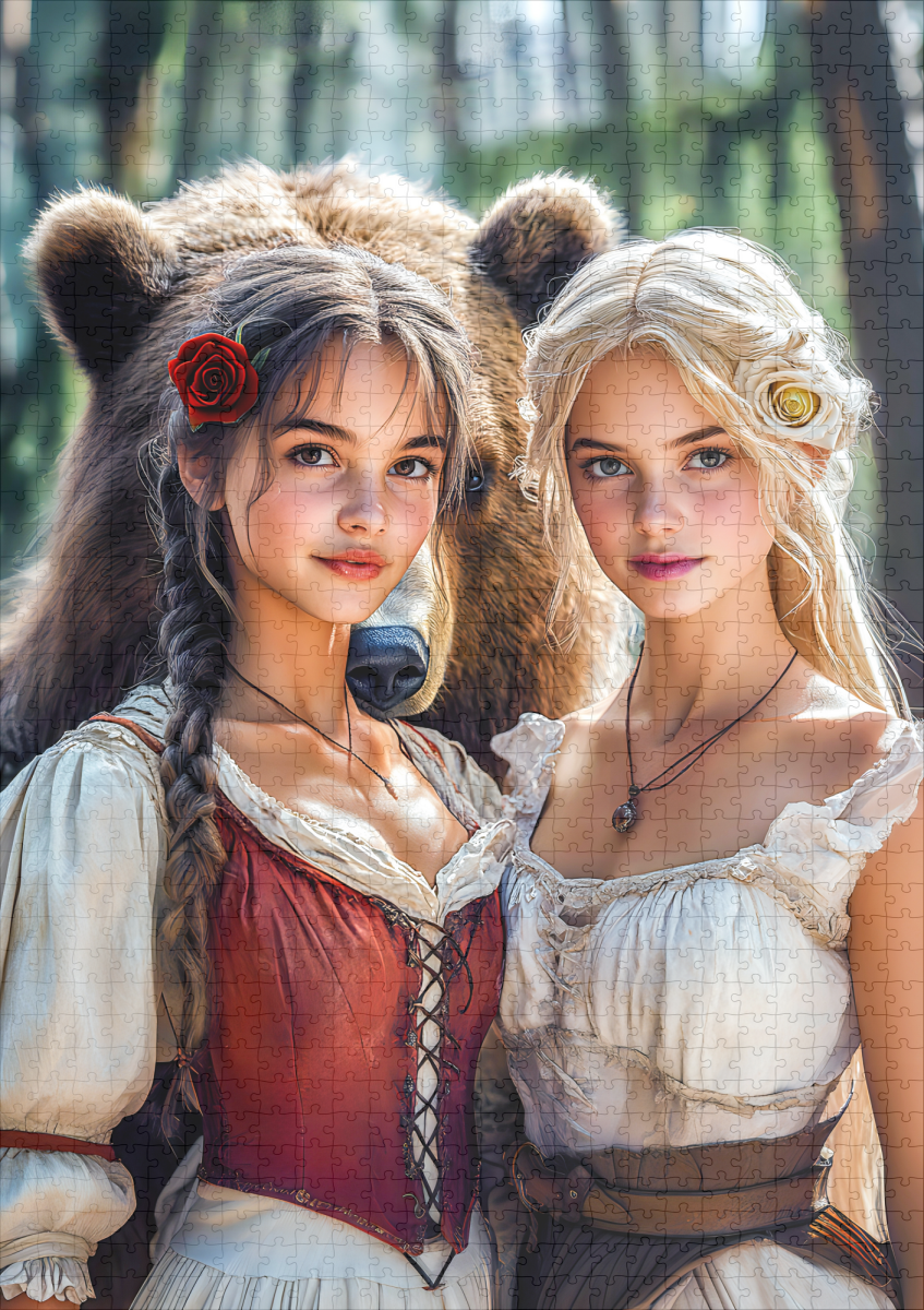 raxxa Premium-Puzzle: Snow-White and Rose-Red with the Bear – Image 2