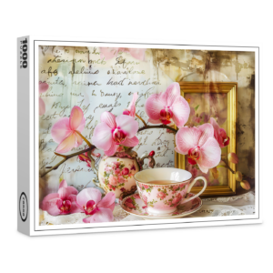 raxxa Premium-Puzzle: Orchids with Teacup and Picture Frame