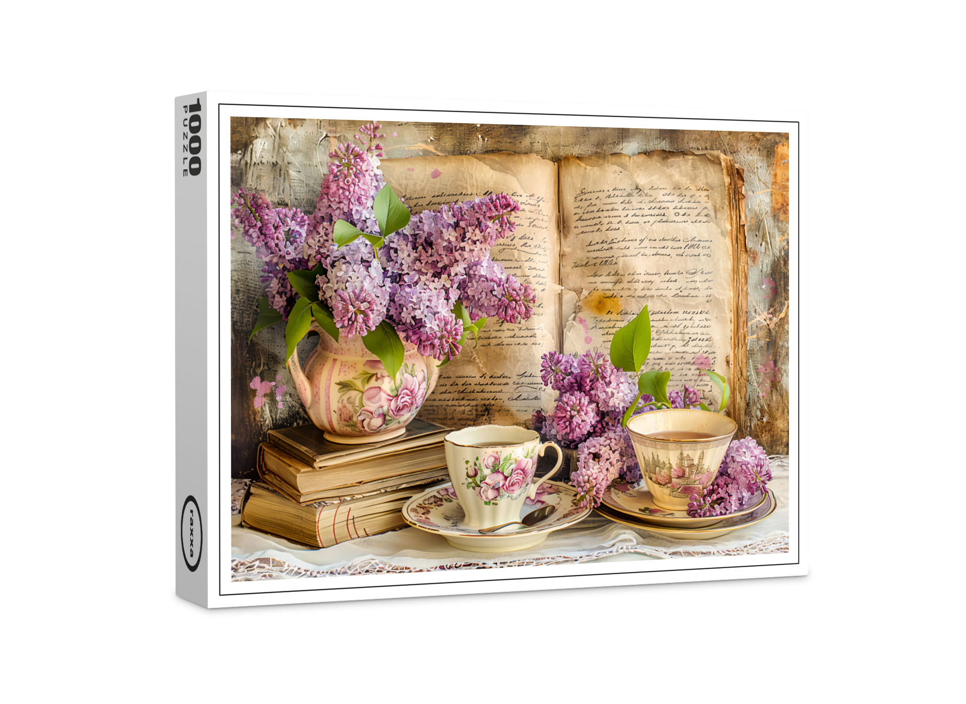 raxxa Premium-Puzzle: Lilac Bunch in an Antique Coffee Pot