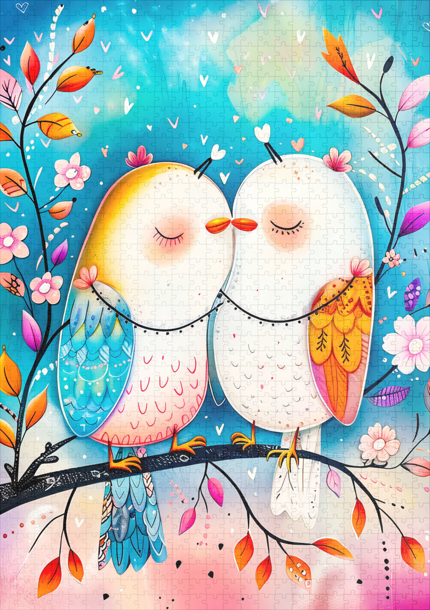 raxxa Premium-Puzzle: Two Birds in Love on a Branch – Bild 2