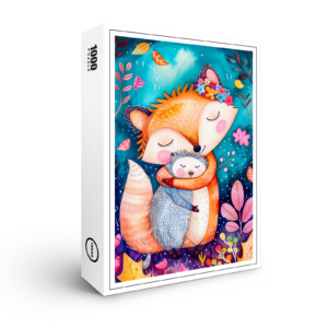 raxxa Premium-Puzzle: Fox Hugging Hedgehog