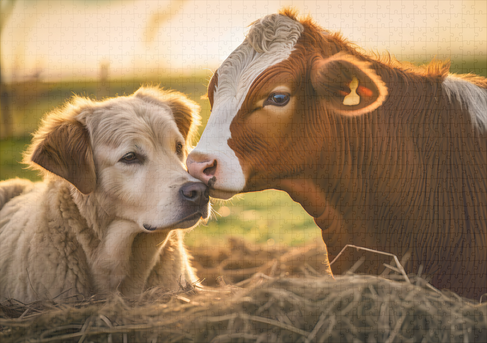 raxxa Premium-Puzzle: Farm Friends Labrador and Cow Enjoying Summer Days - immagine 2