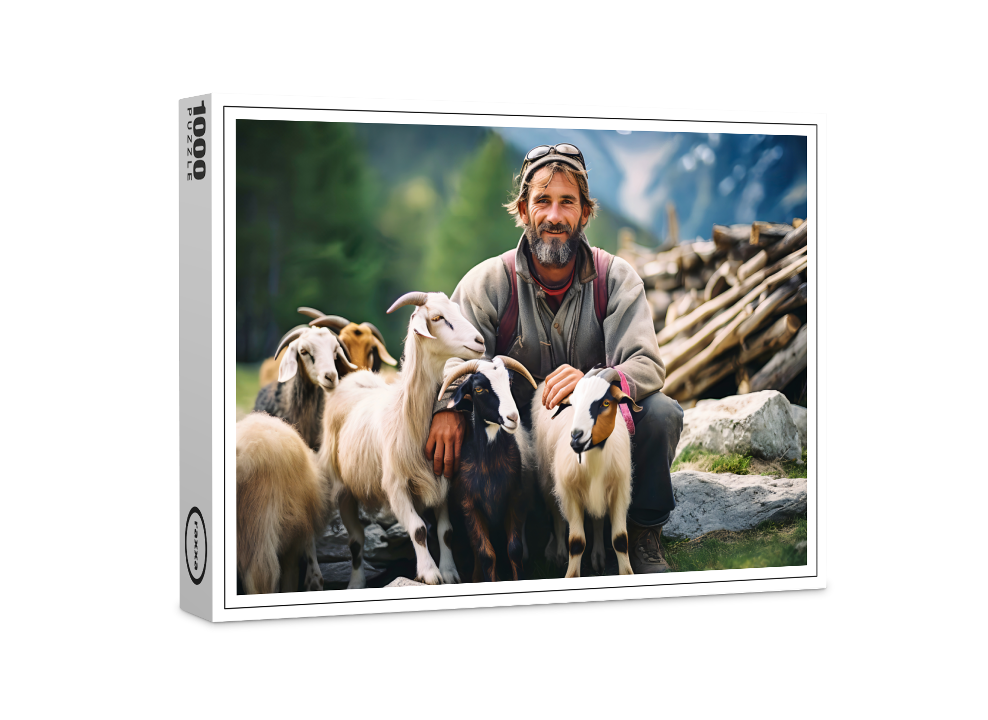 raxxa Premium-Puzzle: Mountain Shepherd with Goats