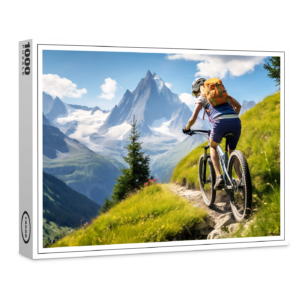 raxxa Premium-Puzzle: Mountain Biker on Alpine Trail