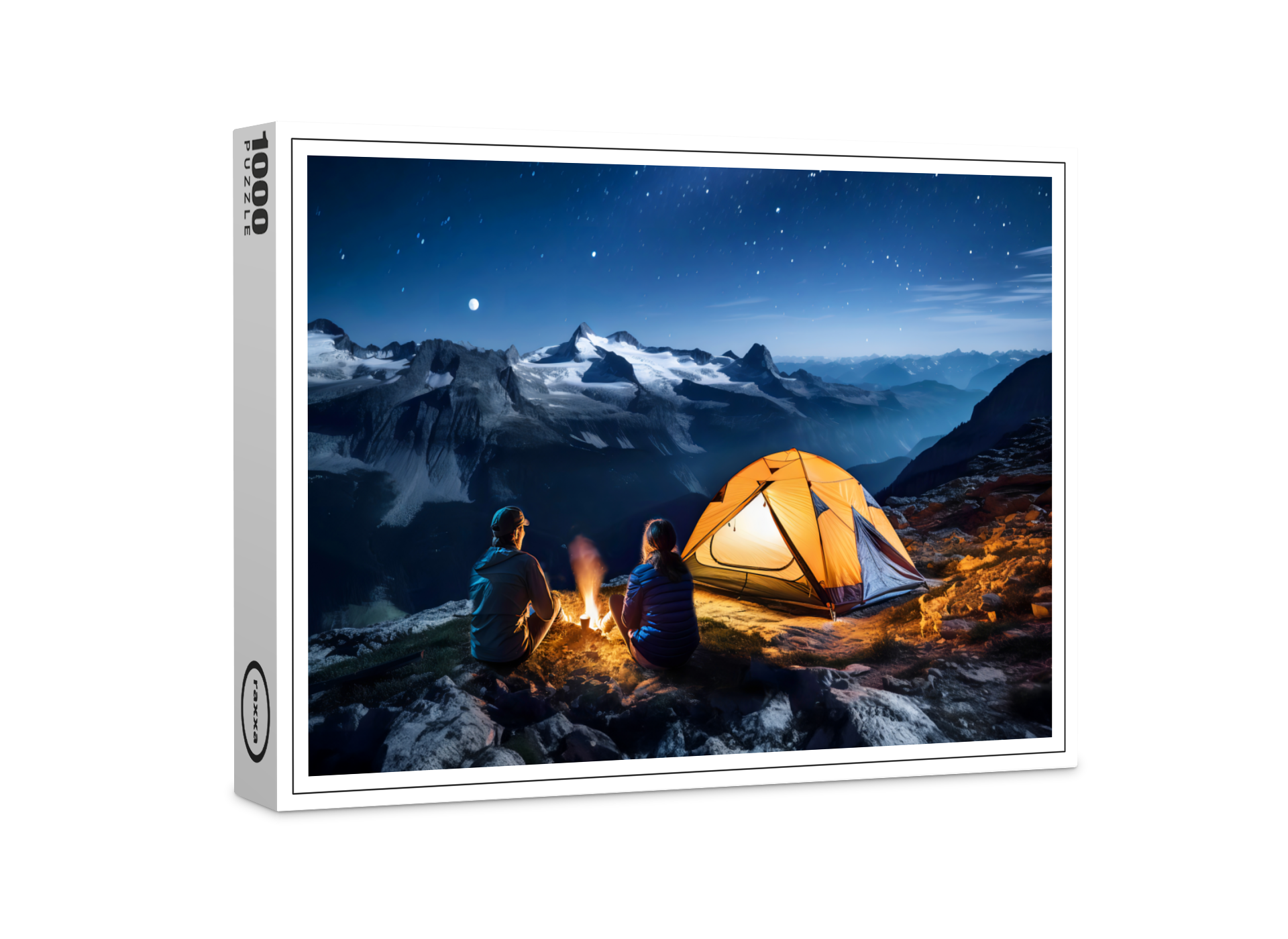raxxa Premium-Puzzle: Campfire by Tent under Starry Sky