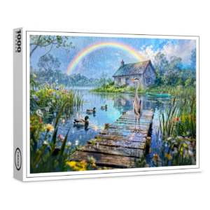 raxxa Premium-Puzzle: Rainbow Cottage with Ducks, Heron and Forest Stream