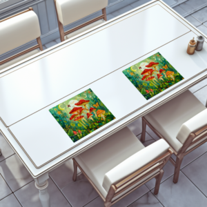 raxxa Premium-Tischset: Fly Agaric Mushrooms Under Full Moonlight