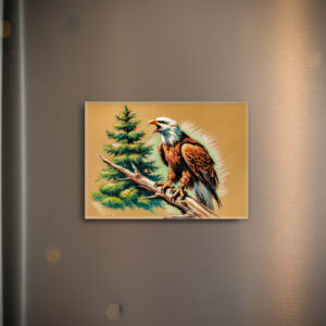 raxxa Glas-Magnet: Eagle Calling into the Forest Pastel Chalk Drawing