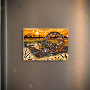 raxxa Glas-Magnet: African crocodile in sunset painting