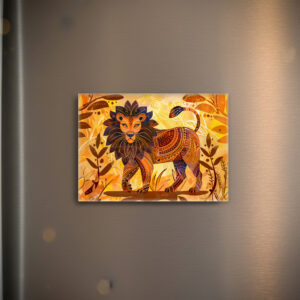 raxxa Glas-Magnet: African lion with tribal patterned mane