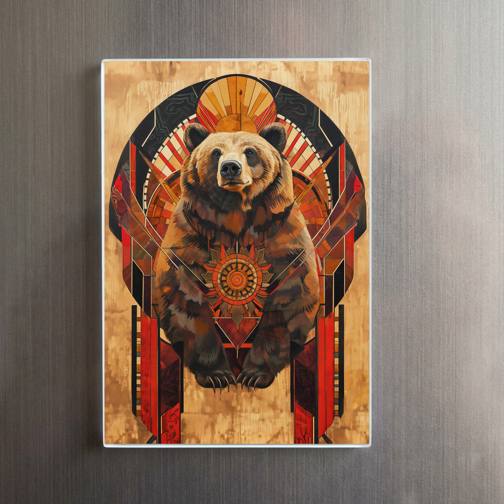 raxxa Glas-Magnet: Bear Totem – Strength in Deco Style - Imagen 2