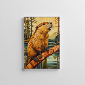 raxxa Glas-Magnet: Beaver Totem – Builder in Deco Style