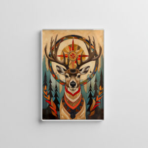 raxxa Glas-Magnet: Deer Totem – Graceful Art Deco Spirit