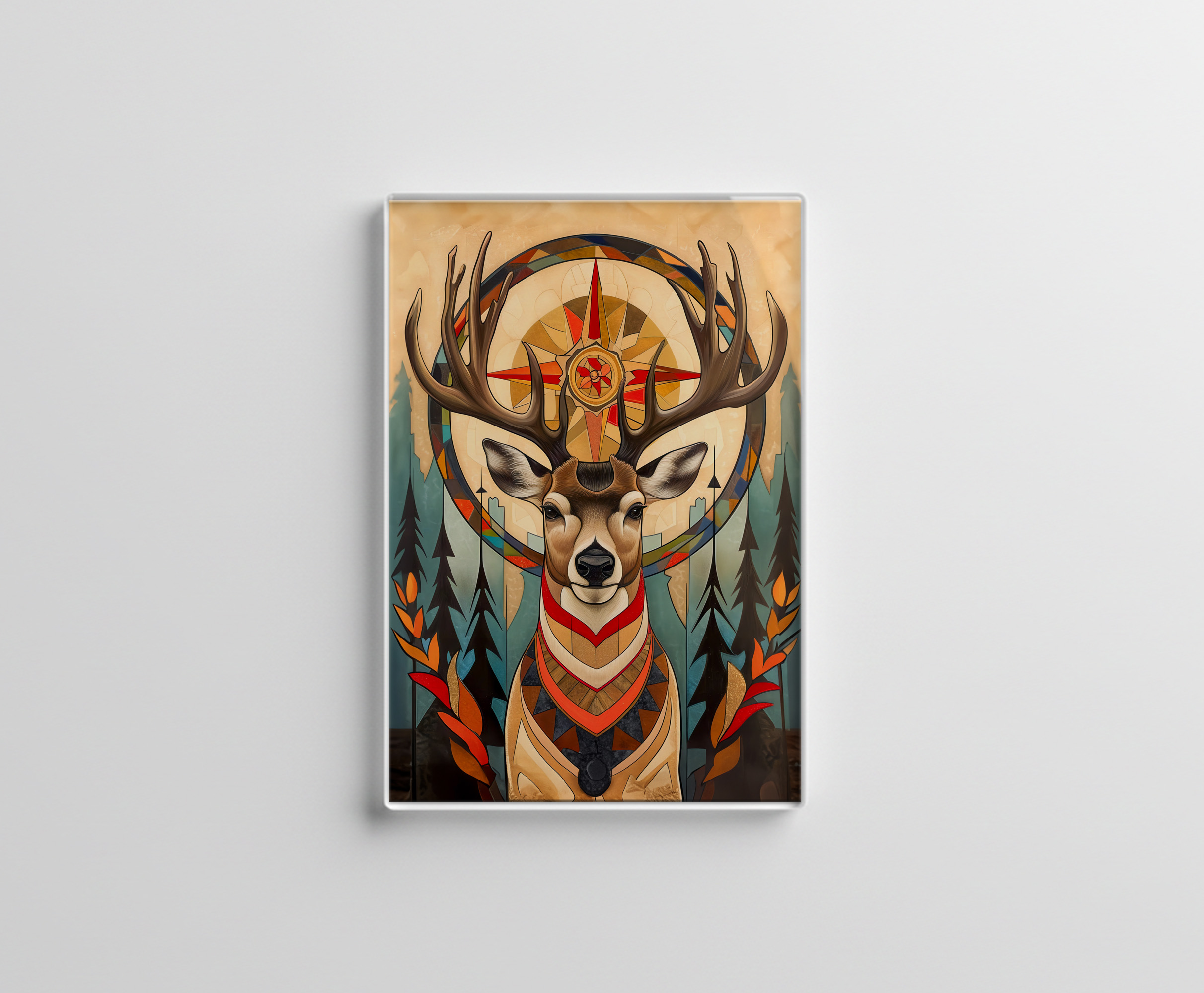 raxxa Glas-Magnet: Deer Totem – Graceful Art Deco Spirit