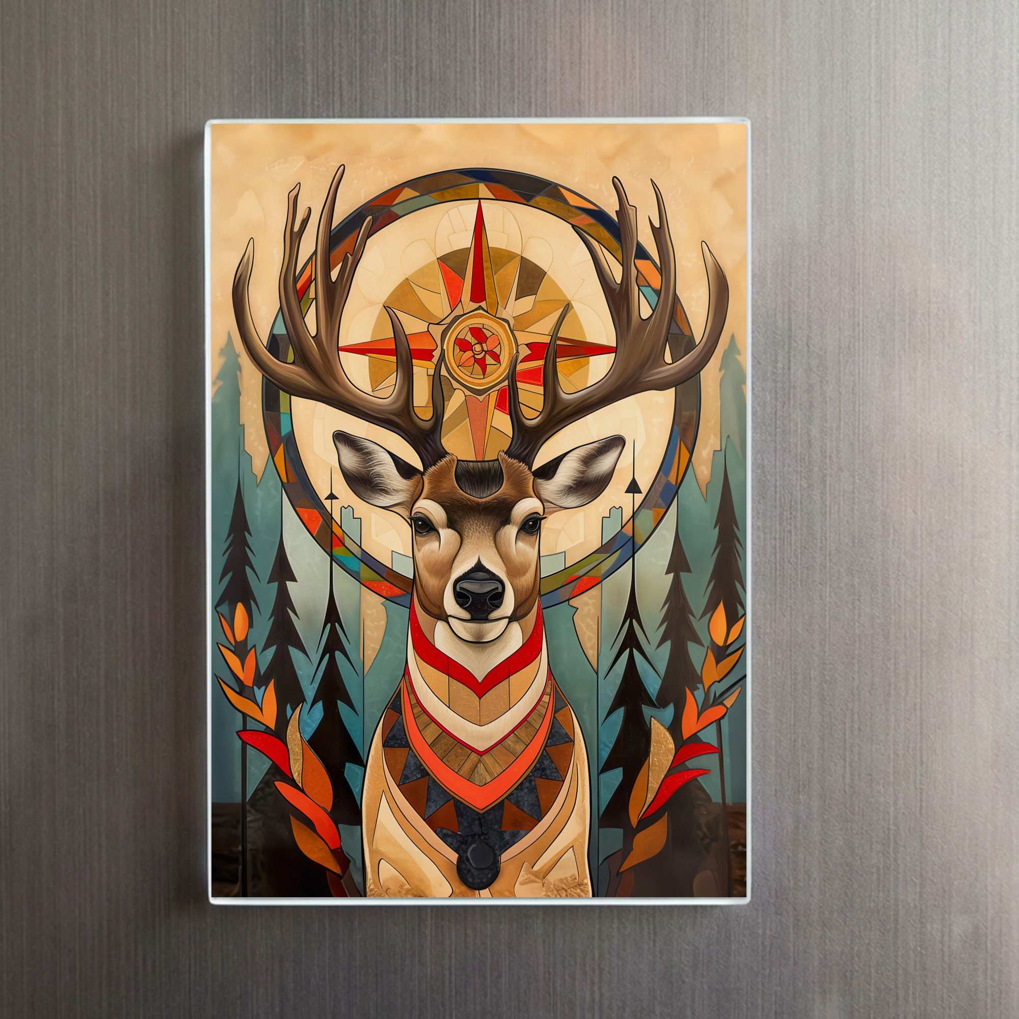 raxxa Glas-Magnet: Deer Totem – Graceful Art Deco Spirit – Image 2