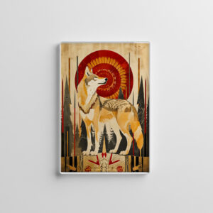 raxxa Glas-Magnet: Wolf Totem – Guardian in Deco Style