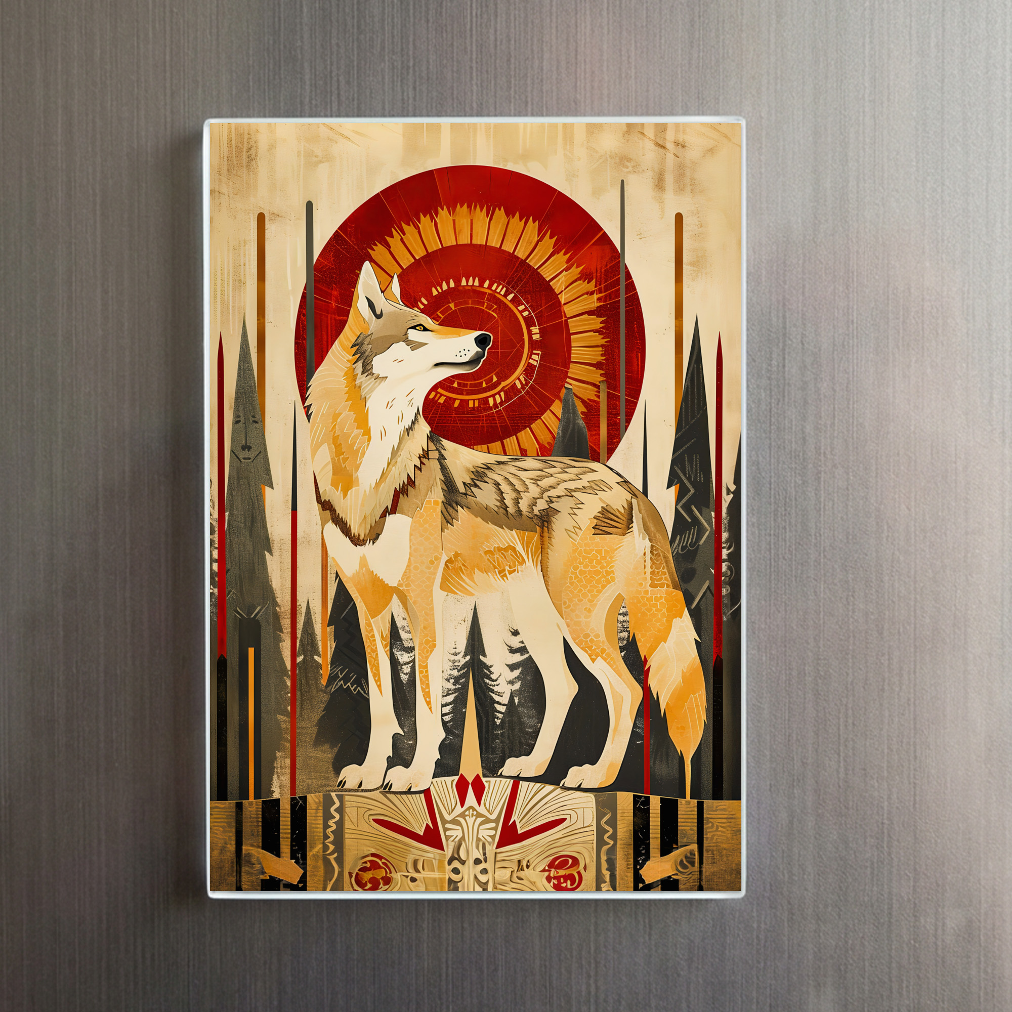 raxxa Glas-Magnet: Wolf Totem – Guardian in Deco Style – Bild 2