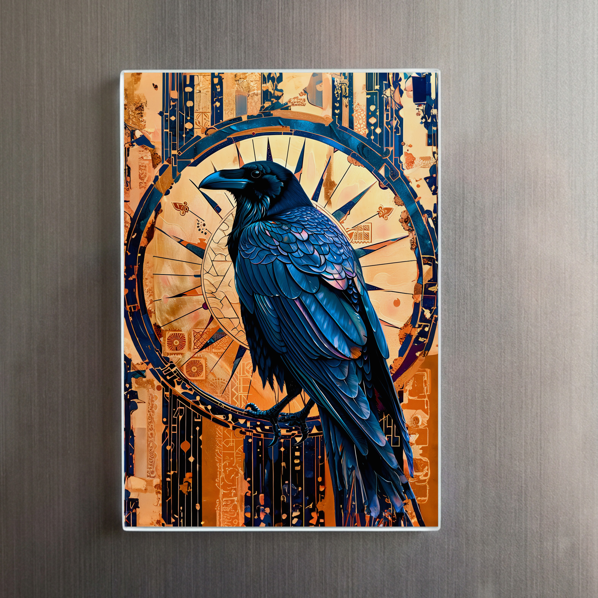 raxxa Glas-Magnet: Raven Totem – Mystic Art Deco Symbol – Image 2