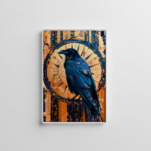 raxxa Glas-Magnet: Raven Totem – Mystic Art Deco Symbol