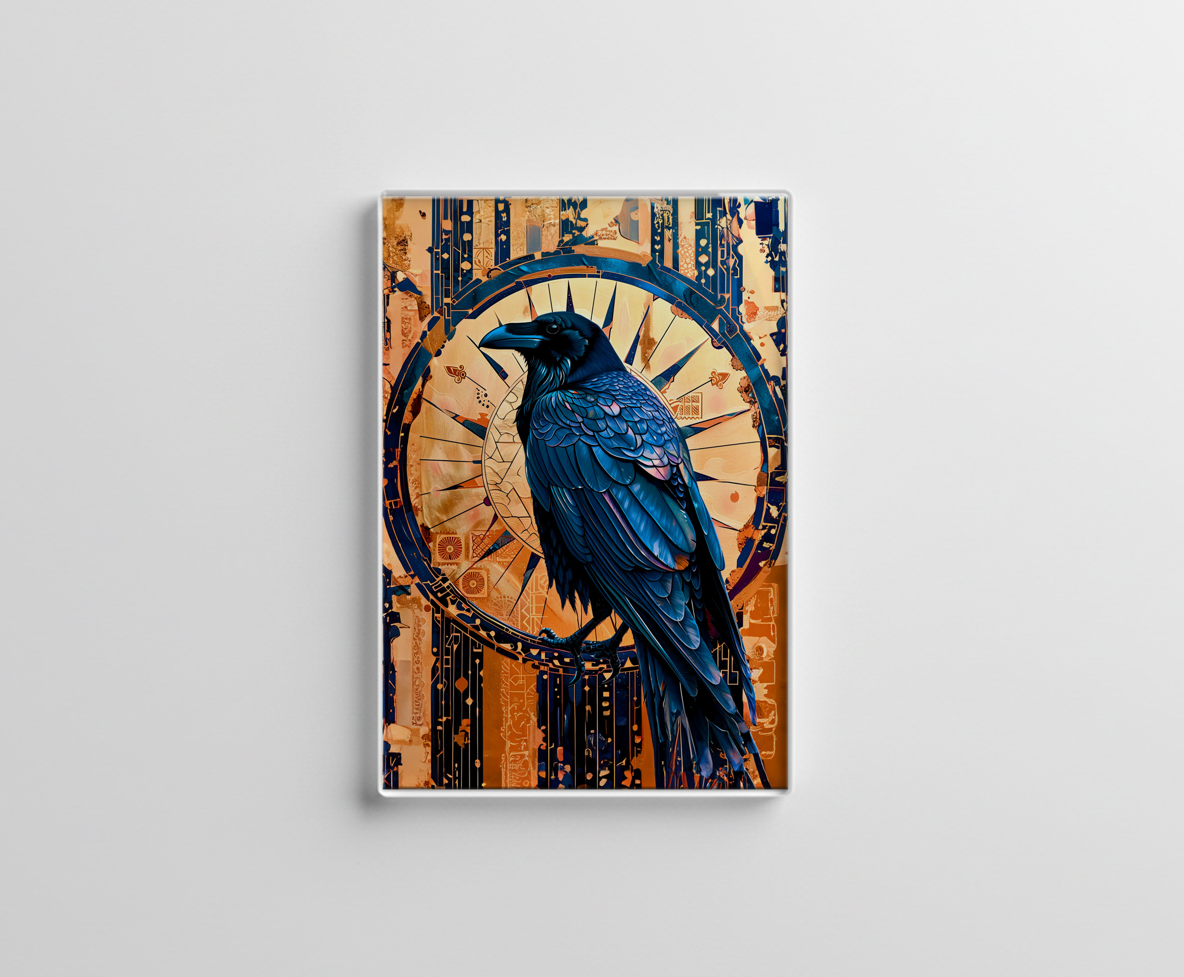 raxxa Glas-Magnet: Raven Totem – Mystic Art Deco Symbol