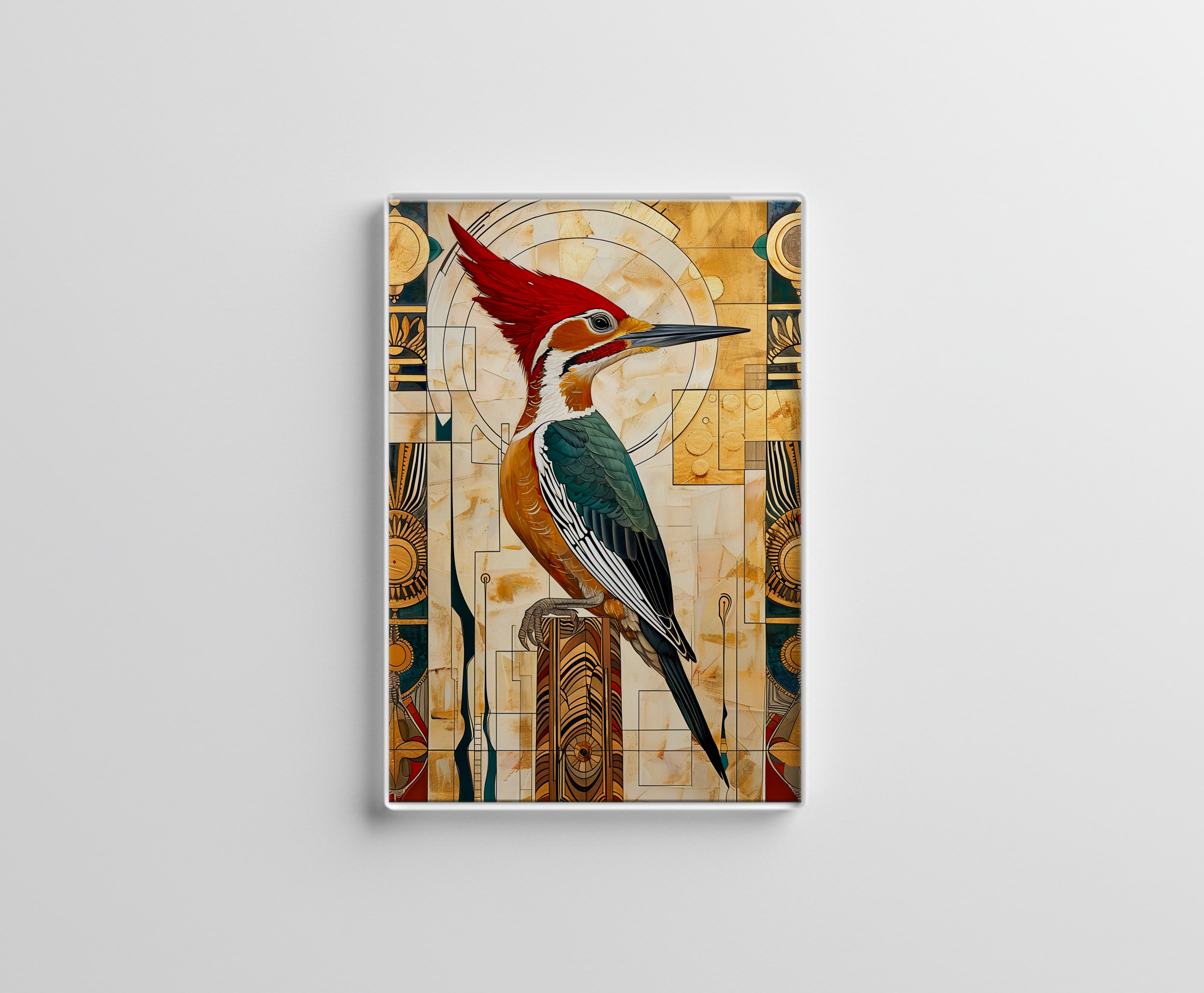 raxxa Glas-Magnet: Woodpecker Totem – Art Deco Rhythm