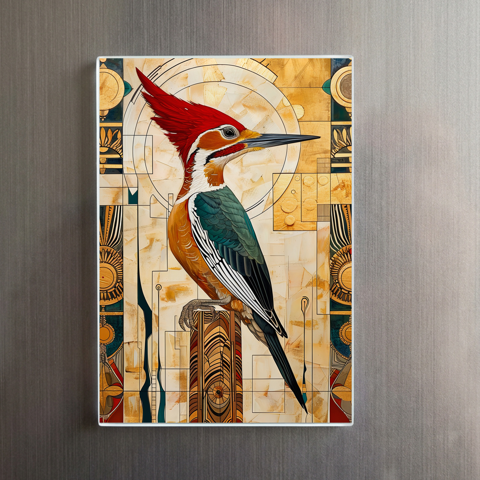 raxxa Glas-Magnet: Woodpecker Totem – Art Deco Rhythm - Image 2