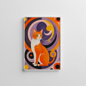 raxxa Glas-Magnet: Cubist Cat Art with Colors