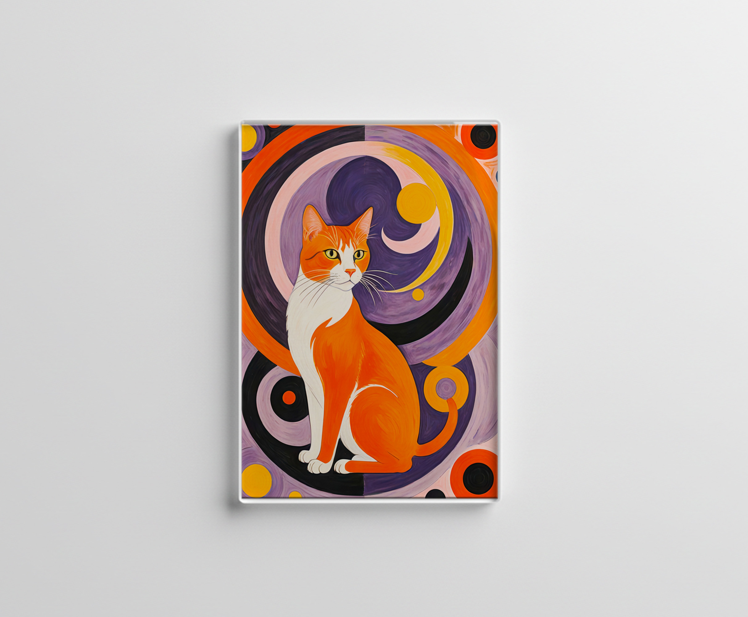raxxa Glas-Magnet: Cubist Cat Art with Colors