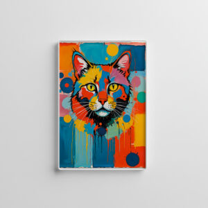 raxxa Glas-Magnet: Abstract Cubist Cat Art Illustration