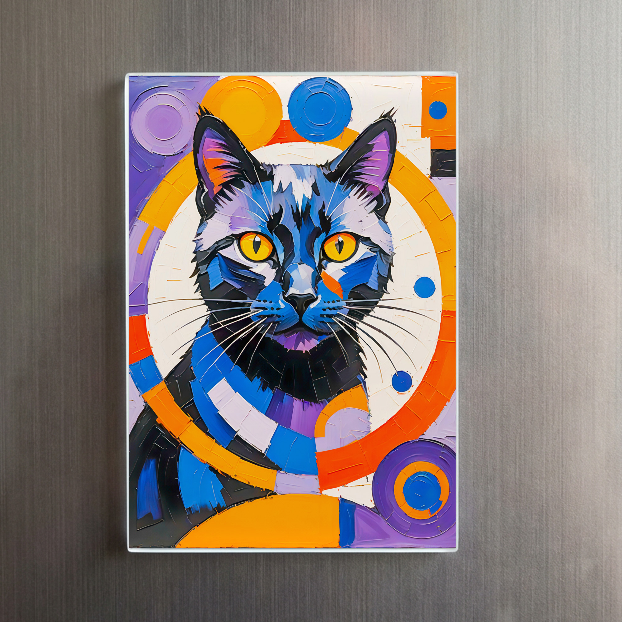 raxxa Glas-Magnet: Modern Geometric Cat Art painting – Image 2
