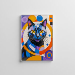 raxxa Glas-Magnet: Modern Geometric Cat Art painting