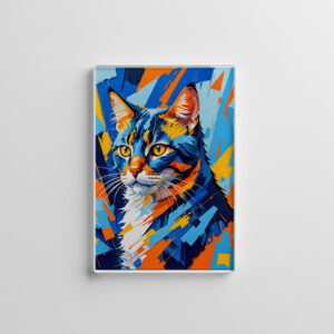 raxxa Glas-Magnet: Vivid Cubist Cat Painting illustration