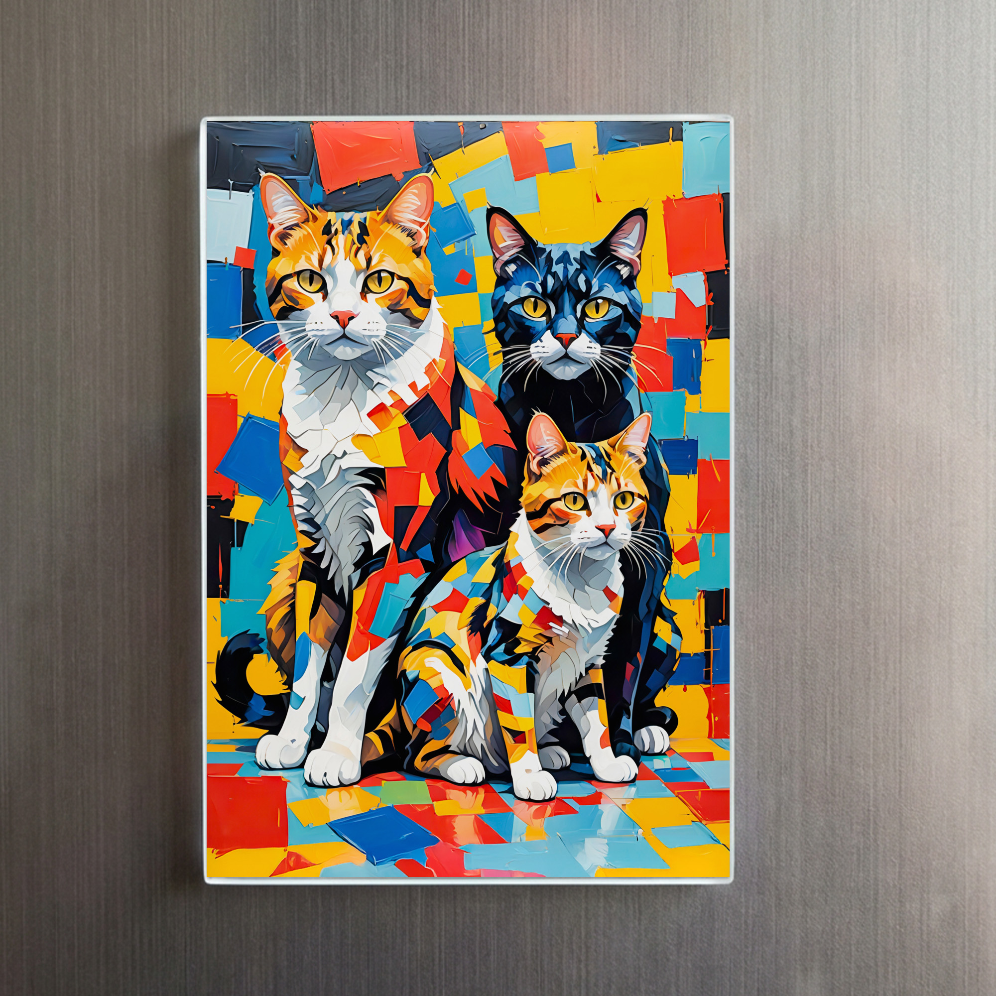 raxxa Glas-Magnet: Colorful Geometric Feline Portraits - Image 2