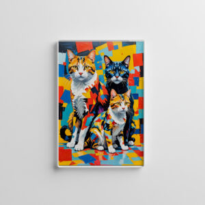 raxxa Glas-Magnet: Colorful Geometric Feline Portraits