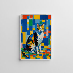 raxxa Glas-Magnet: Modern Geometric Cat Artwork