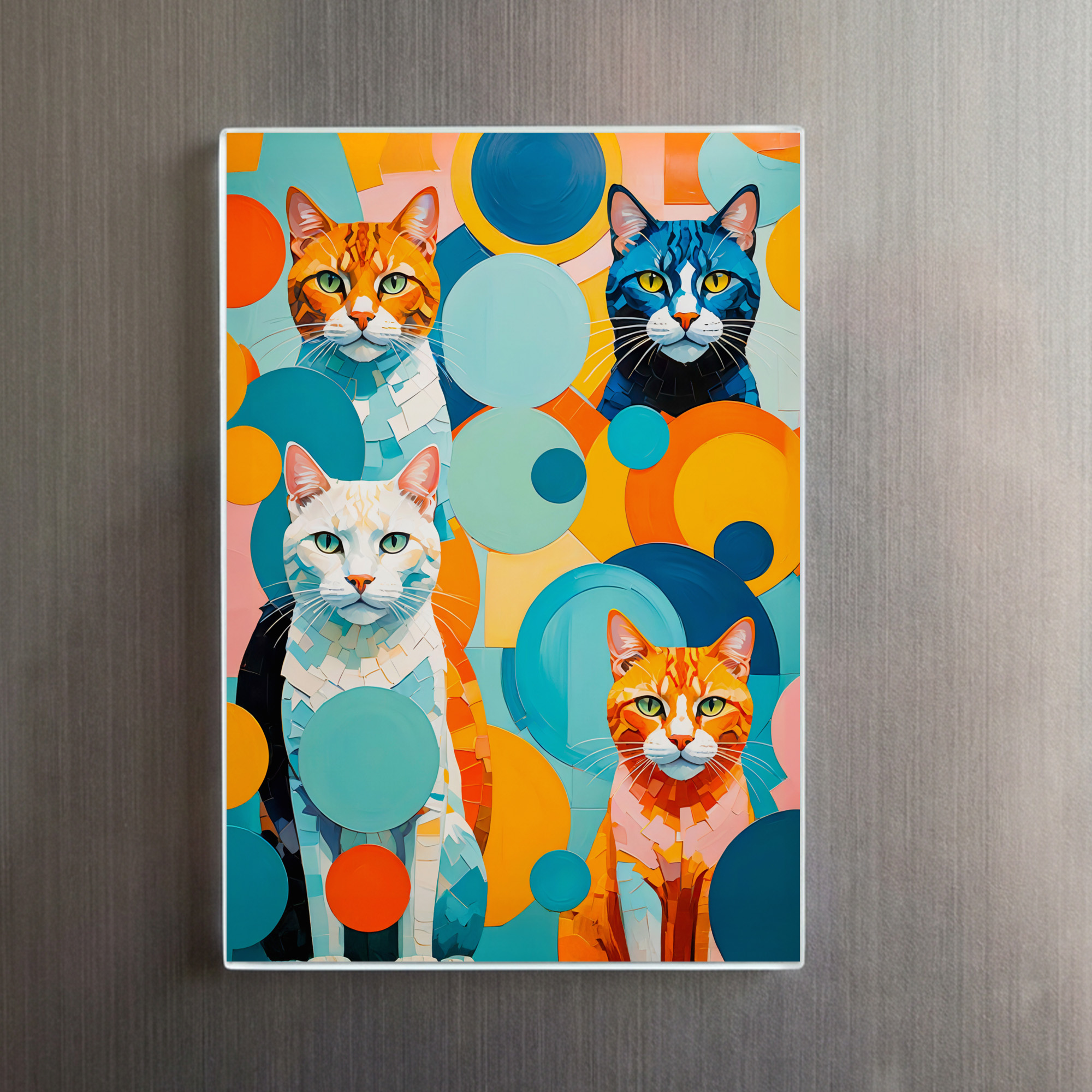 raxxa Glas-Magnet: Abstract Geometric Cats Painting - immagine 2