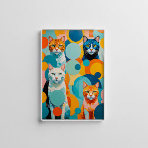 raxxa Glas-Magnet: Abstract Geometric Cats Painting