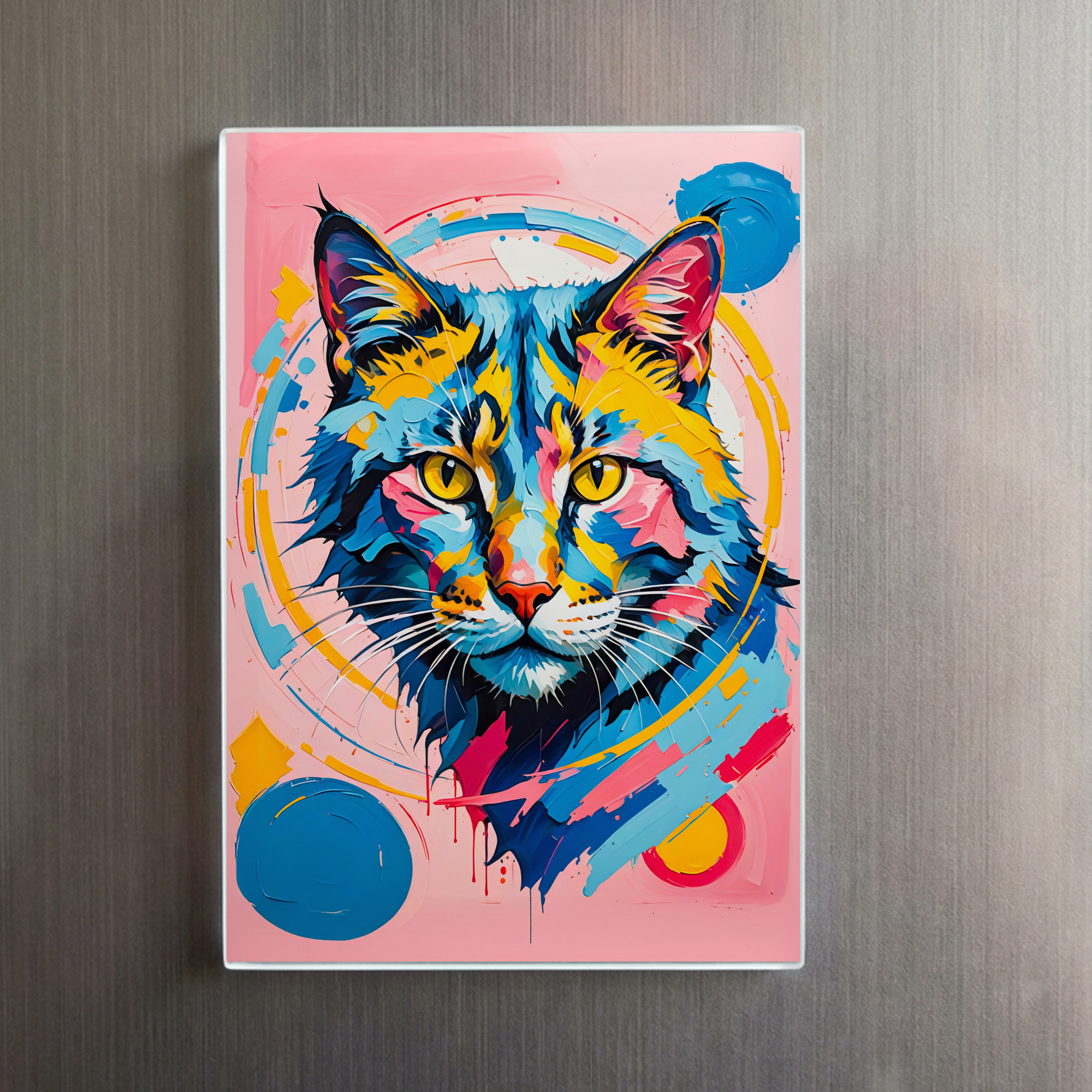 raxxa Glas-Magnet: Bold Geometric Feline Art Cat - Image 2