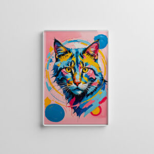 raxxa Glas-Magnet: Bold Geometric Feline Art Cat