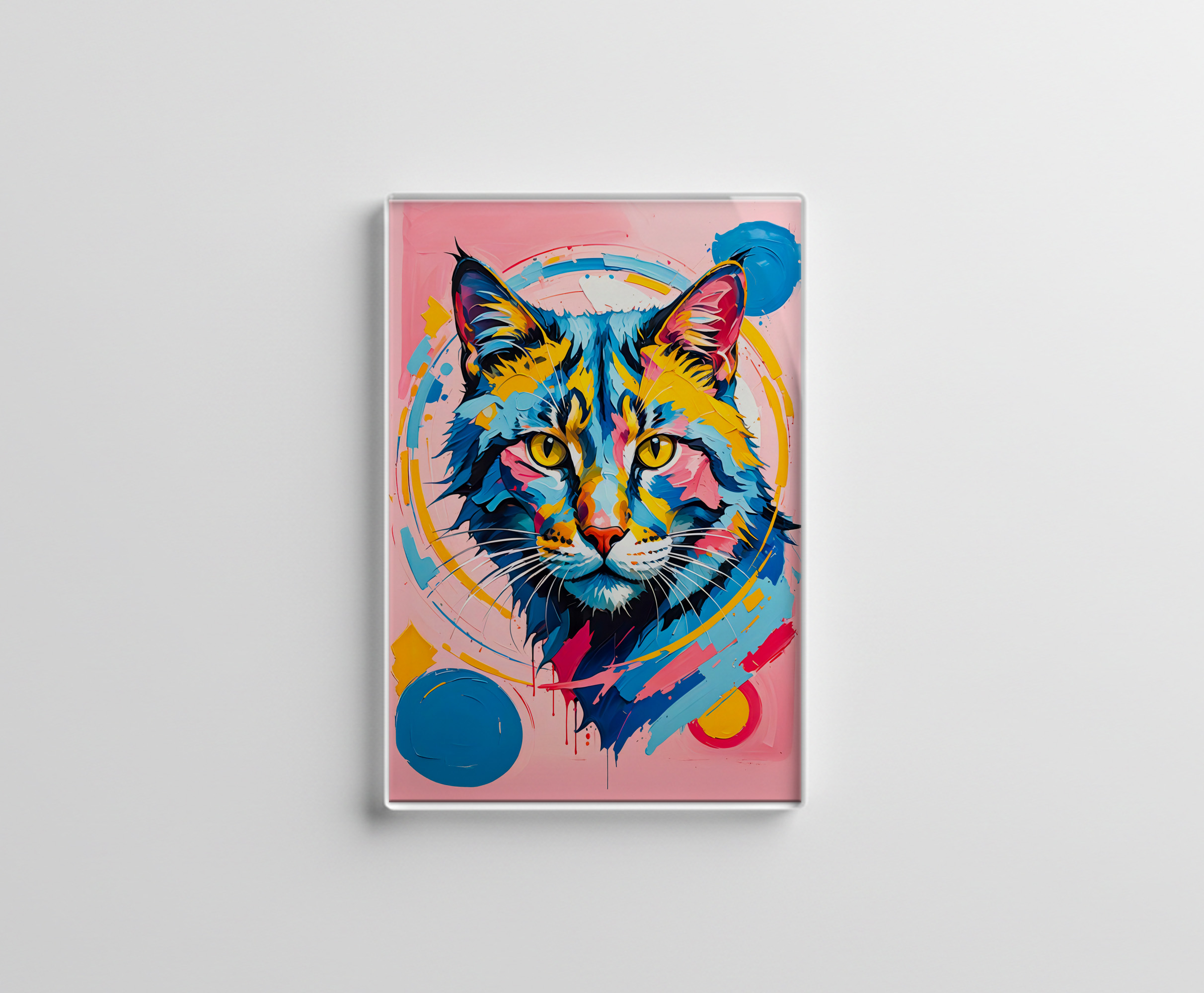 raxxa Glas-Magnet: Bold Geometric Feline Art Cat