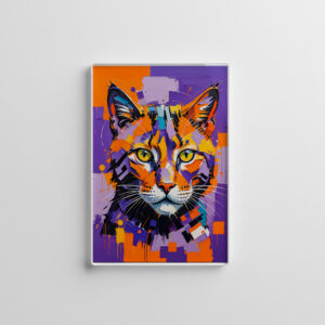 raxxa Glas-Magnet: Modern Cubist Cat Art Painting