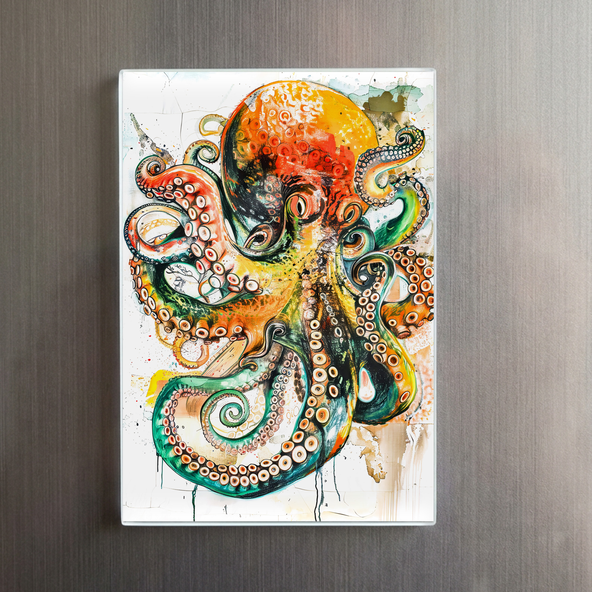 raxxa Glas-Magnet: Abstract Watercolor Illustration of an Octopus - immagine 2