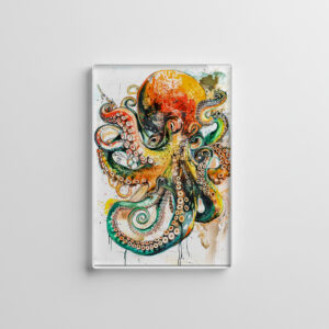 raxxa Glas-Magnet: Abstract Watercolor Illustration of an Octopus