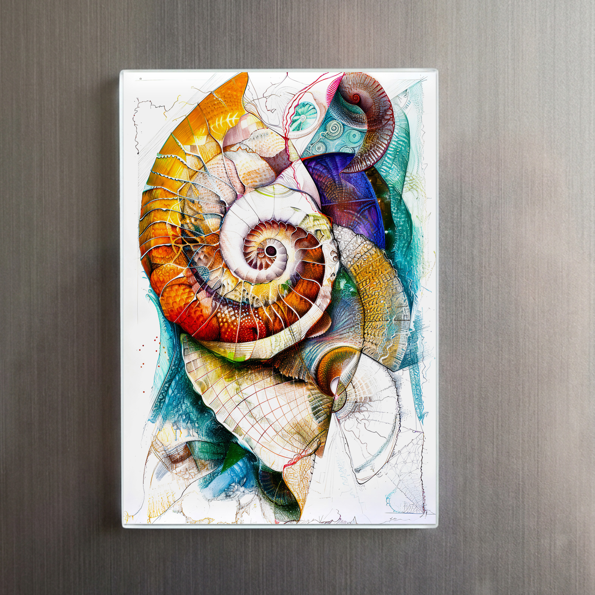 raxxa Glas-Magnet: Abstract Watercolor Illustration of a Nautilus - immagine 2