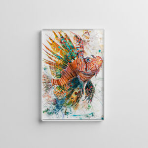 raxxa Glas-Magnet: Abstract Watercolor Illustration of Lionfish