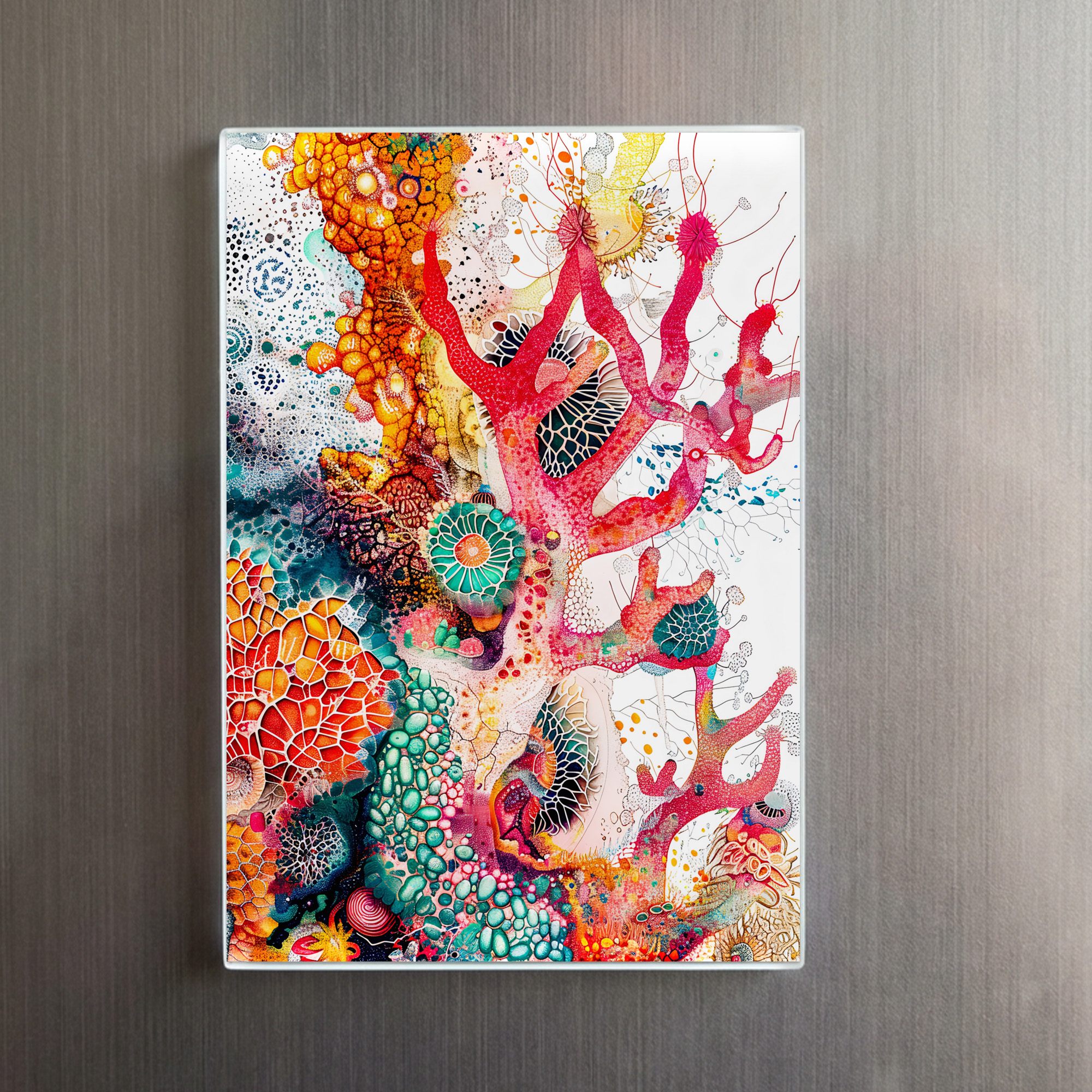 raxxa Glas-Magnet: Abstract Watercolor Illustration of Coral Reefs – Image 2